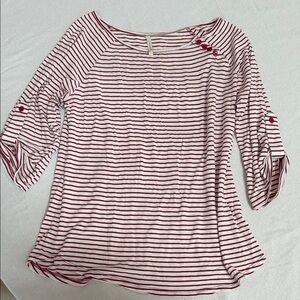 Striped Red and White Women's Top